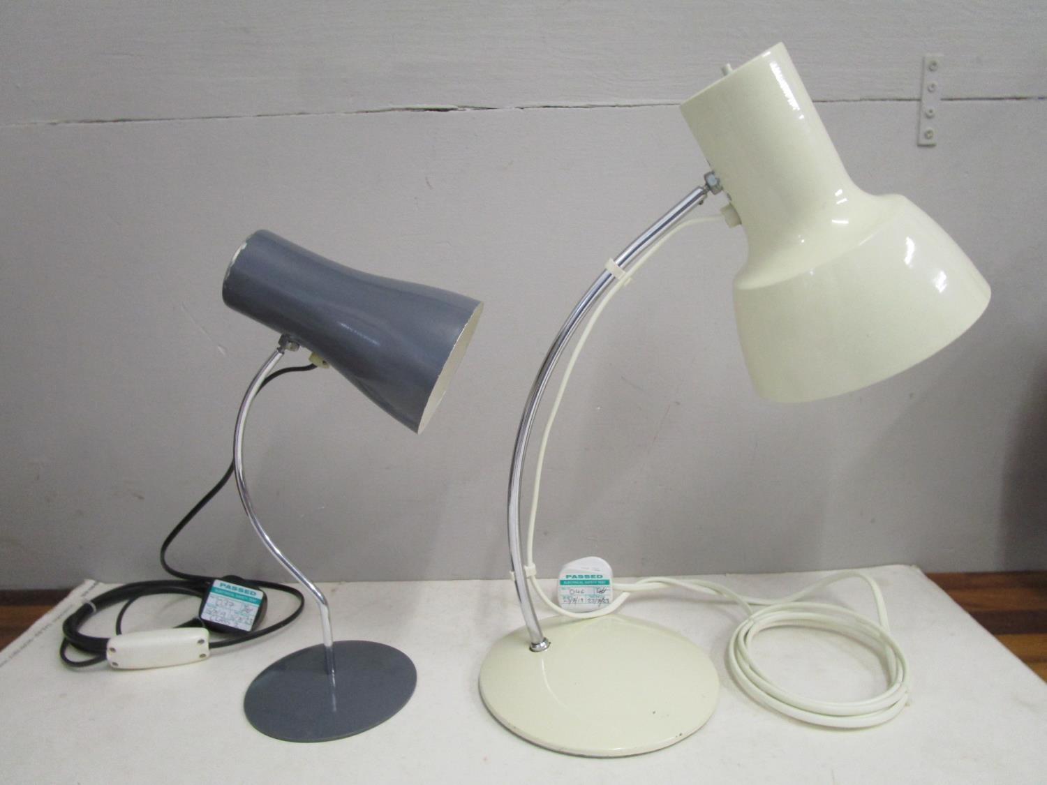 Josef Hurka design for Napako, Czechoslovakia, model 01633, a small grey anglepoise lamp, 13 1/2"