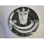 Susan Parkinson design for Richard Parkinson pottery - King plate from the Chess series of wall