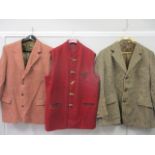 A 1970s Tommy Nutter tweed jacket, Saville Row size 42 regular, a vintage Harris Tweed jacket for