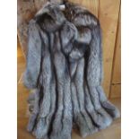 A good quality silver fox, full length coat, 47" long, chest 40" - 42", hardly worn