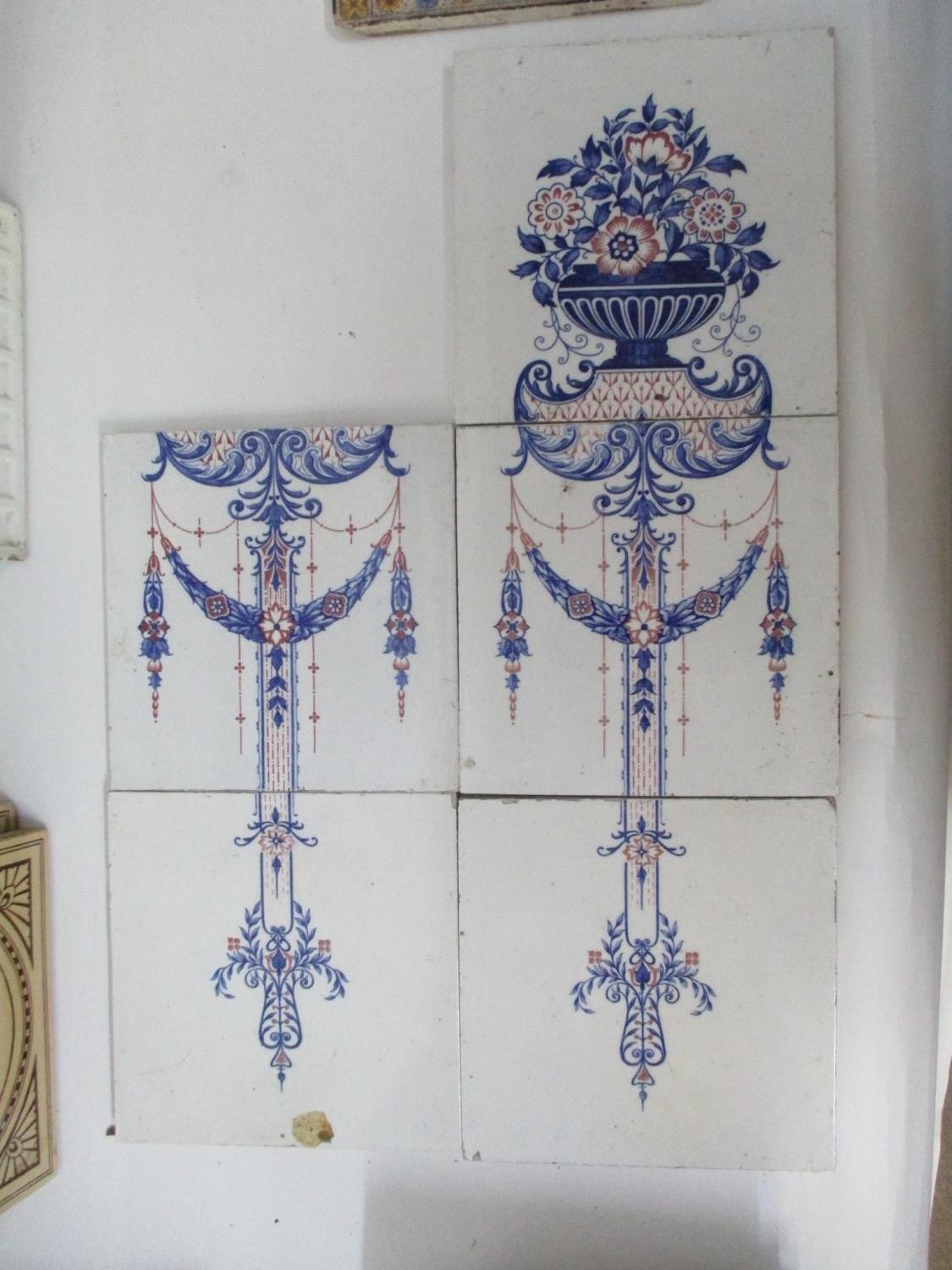 A collection of twenty six 18th, 19th and 20th century tiles to include two Dutch manganese examples - Image 21 of 24