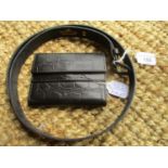 A Mulberry black leather wallet and a matching Mulberry belt, both in a crocodile textured