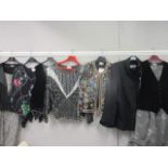 Frank Usher - three sequinned and bejewelled 1980s/1990s ladies tops, together with two late 20th