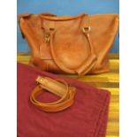 Mulberry -a brown leather weekend bag with shoulder strap (the zip requires attention)