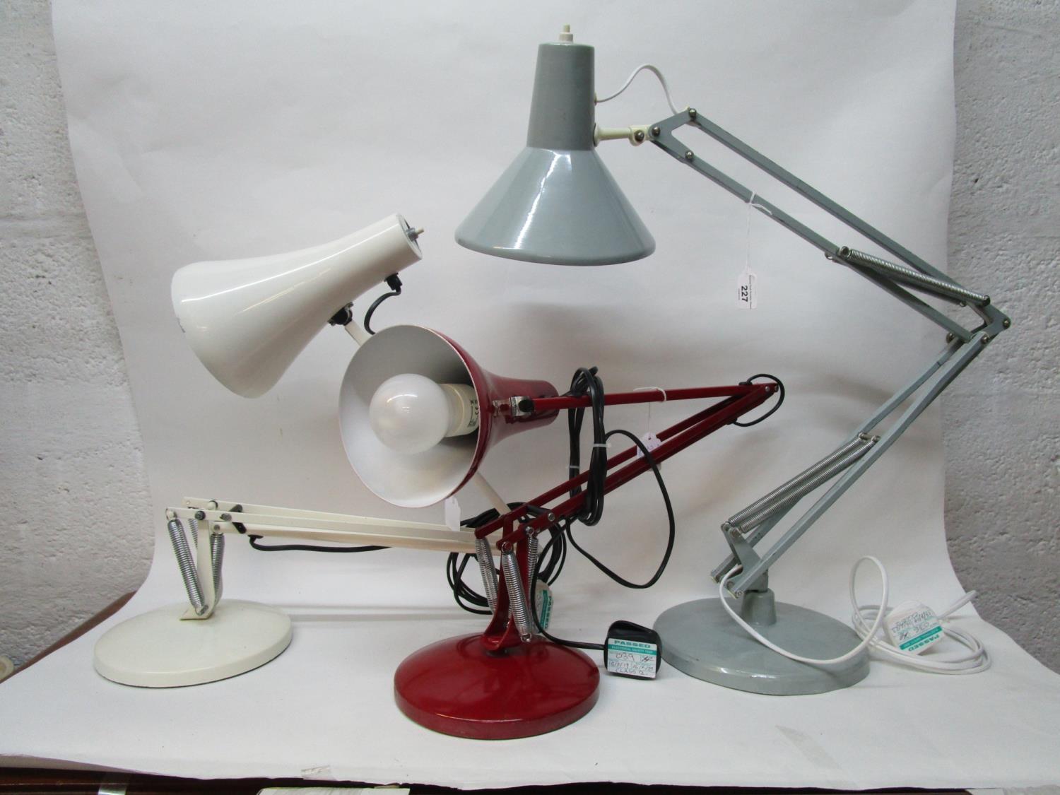 Industrial design - a mid 20th century Danish HCF anglepoise lamp in grey, circa 1960, an Anglepoise