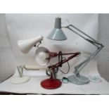 Industrial design - a mid 20th century Danish HCF anglepoise lamp in grey, circa 1960, an Anglepoise