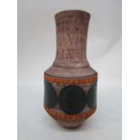 Marilyn Pascoe for Troika St Ives Pottery, an urn vase decorated with black circles between two