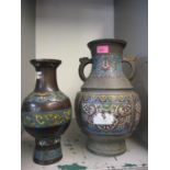 Two late 19th century/early 20th century Chinese cloisonne vases