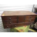 A Victorian mahogany desk top bank of small drawers, 10" h x 25 1/2"w