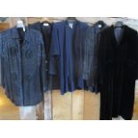 Late 20th century ladies evening garments to include a Frank Usher black beaded blouse, a Jean