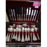 A John Stevenson mahogany cased silver plated cutlery set