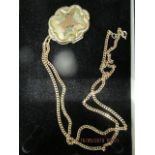 A 9ct yellow gold pendant locket on a 9ct gold chain, total weight 20.1g