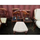 A Victorian mahogany dining chair, together with two bar back dining chairs with tapestry seats