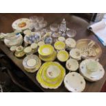 A mixed lot to include glassware, Staffordshire china, silver plate and other items