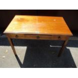 A 19th century mahogany low three drawer occasional table, 18 1/2"h x 30"w