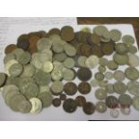 A selection of 19th and 20th century coinage, mainly British to include Georgian silver coins,