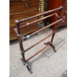 A Victorian mahogany towel rail, 33" h x 26 1/4"w