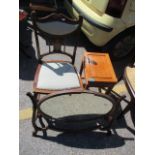 A mixed lot to include a late Victorian chair, a swing mirror and an oriental occasional table