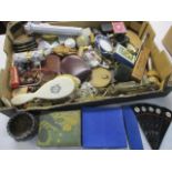 A selection of miscellaneous items to include a fan, retro glasses, costume jewellery and other