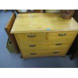 A late 19th/early 20th century ash chest of two short and three long drawers, 30" h x 36"w