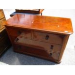 A Victorian mahogany chest of two short and two long drawers, 31"h x 47"w