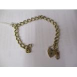 A 9ct gold belcher link bracelet with a padlock clasp