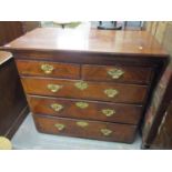 A top half of an early 18th century walnut chest on chest having two short and three long drawers,