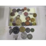 Coins and artefacts to include 19th century medallions