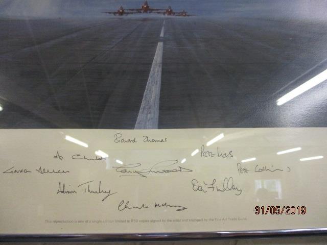 A framed and glazed Red Arrows picture limited edition, signed by the artist - Image 2 of 2