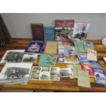 A collection of railway books, train spotter books and photographs