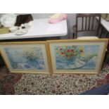 Patrick Livingstone - a pair of still life watercolours, framed and glazed