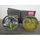 Two Caithness Glass limited edition paperweights, Summer Meadow Butterfly Whitefriars 109/150,