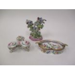 French ceramics to include a Samson model of birds in a floral encrusted tree, an ashtray, and a