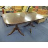 A reproduction mahogany D-end dining table 30"h x 64 3/4"w