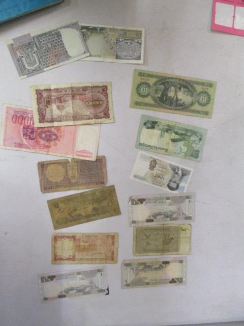 A stained pine four drawer chest containing various coins sets, banknotes, foreign coins and - Image 3 of 4