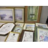 Lesley Oliver - a Mediterranean villa, two signed watercolours, together with a print by the same