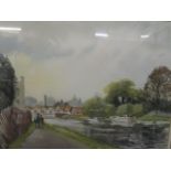 Will Raymont 1904-1986 - Henley, watercolour, view of the River Thames towards Henley church,