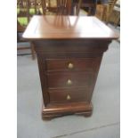 A John Lewis reproduction bedside chest of three drawers 27" x 18" x 16"
