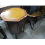 A reproduction octagonal ocasional table together with a drum table