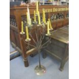 A modern Gothic style metallic 12-arm candelabra, floor standing, 44"h