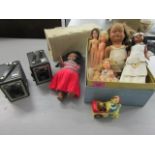 Mixed toys and other items to include a clockwork Mother Hen and chicks in a pushchair, two Kodak