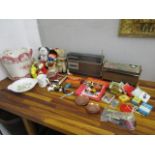 A mixed lot of various items to include a Telefunken and a Fidelity Rad 15 radio, child's china,