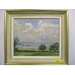 Charlotte Hoyt Desmond - an oil on panel depicting sailing boats to the foreground, signed to the