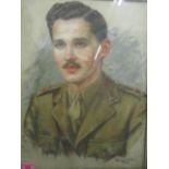 Speriackie ? - a portrait of a WWII soldier, pastel signed and dated indistinctly lower left corner,