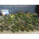 A collection of die cast military vehicles to include a Dinky Shado 2 tank, a Corgi Tiger 1 tank and