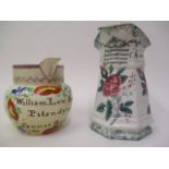 Two 19th century jugs to include a lustre example inscribed William Low Smith
