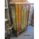 A quantity of miscellaneous occasional furniture to include a 1930s walnut display cabinet on
