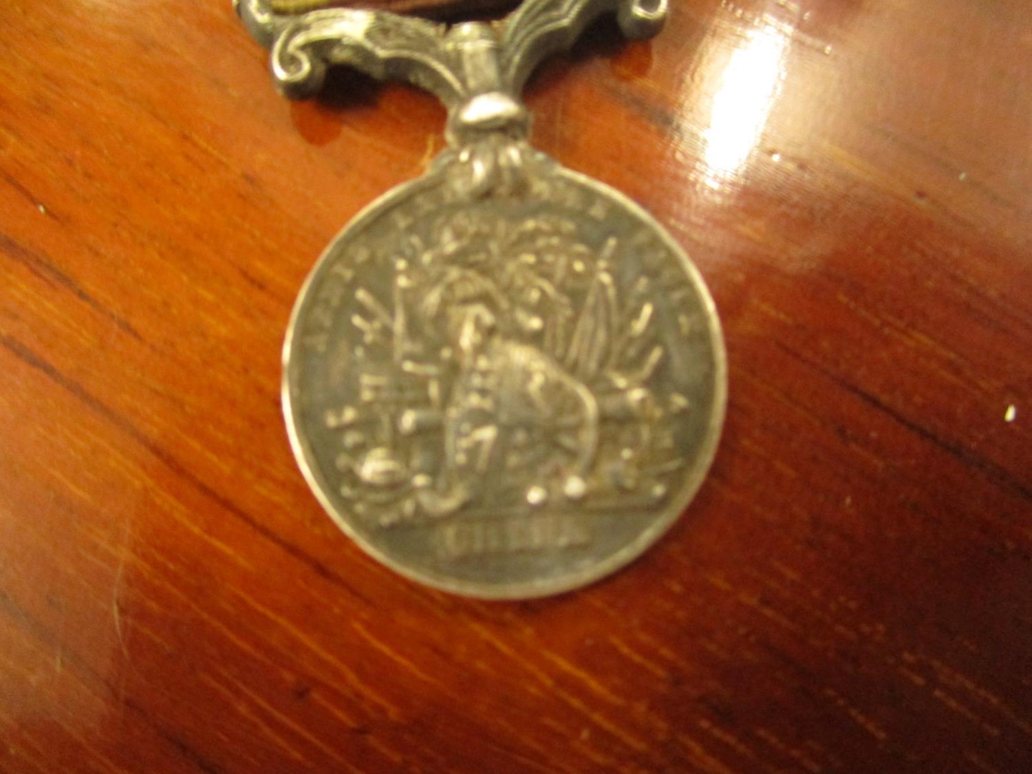 Silver, a military miniature Victorian medal, an RAF cloth badge, a silver sided penknife, an NFS - Image 2 of 3