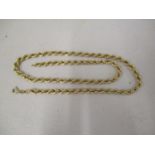 A yellow gold, rope twist necklace, 8g