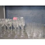 A quantity of modern drinking glasses to include Champagne flutes